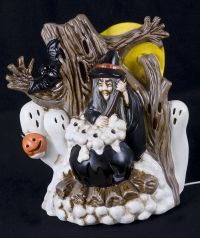 Western Trimming Corp Halloween Witch Light Lamp Ceramic Vintage 1988